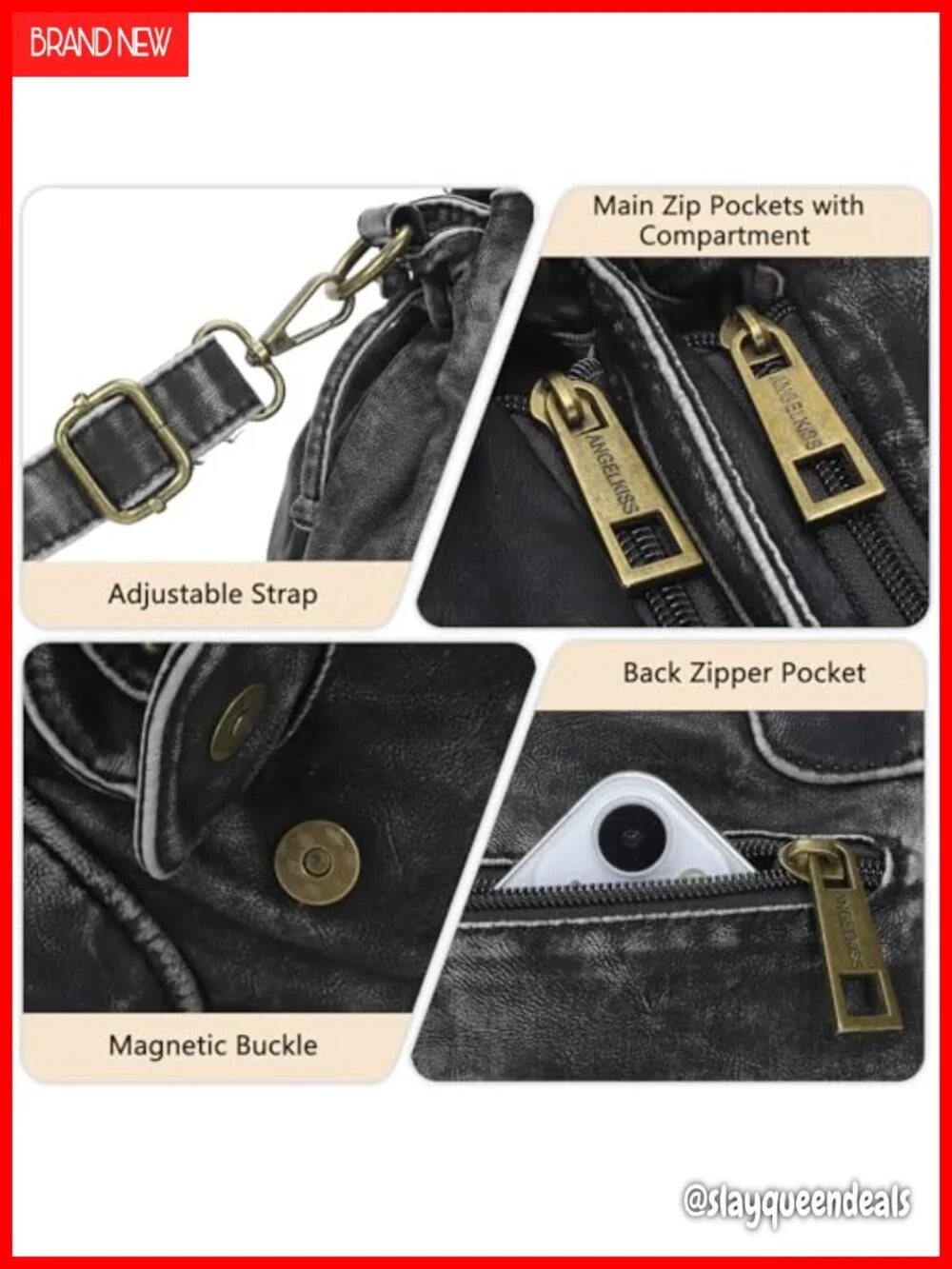 Small Hobo Bag Faux Leather Shoulder Handbag with Removable Strap